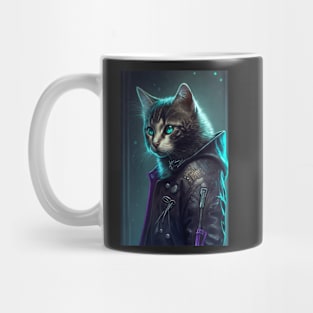 Cool portrait of a Cyber Future Cat Mug